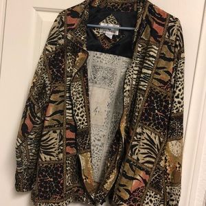 Oversized Vintage Rare Animal Print cheetah zebra Bomber Jacket